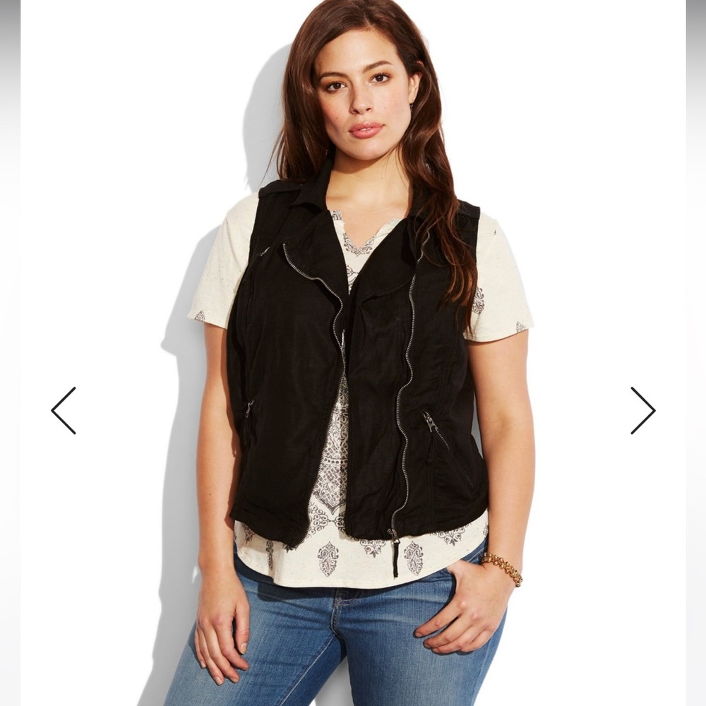 L Lucky brand linen, Moto biker vest, goth punk trucker grunge diesel